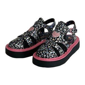 Irregular Choice Platforms Prismatic Glitter Leopard Pink Black, 8